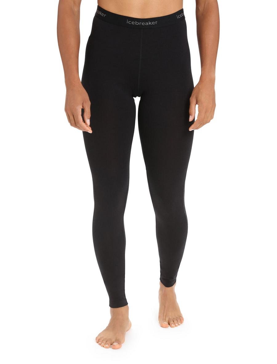 Black Icebreaker BodyfitZone™ Merino 200 Zone Thermal Leggings Women\'s Base Layers | AU 1865HAPK